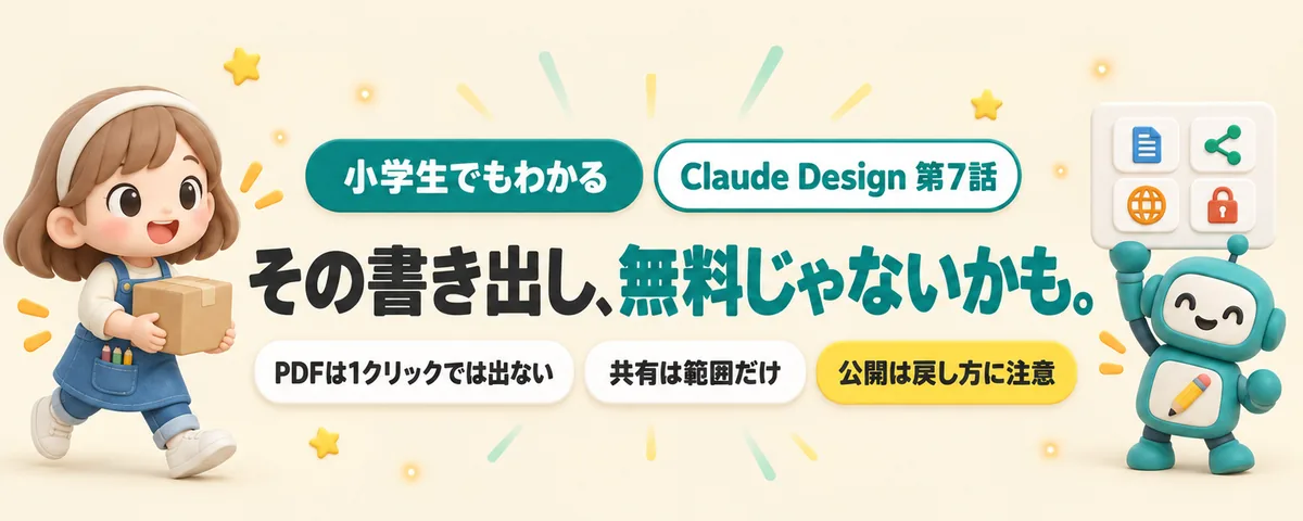 Claude Design 第7話 その書き出し、無料じゃないかも!Claude Designの渡し方ぜんぶ