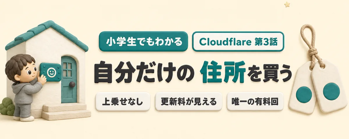 Cloudflare 第3話 自分だけのドメインの買い方！更新料が最初から見える場所で買う