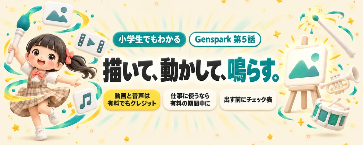 Genspark 第5話 Gensparkで画像・動画・音楽を作る!告知の注文書と、仕事に使う前のチェック表