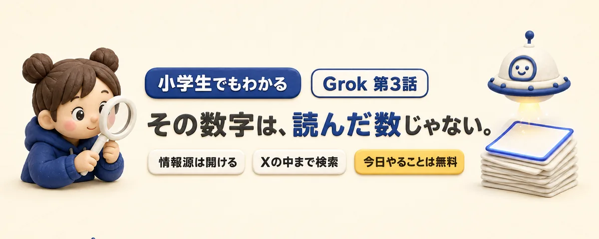 Grok 第3話 Grok第3話!「85 sources」の正体と、出典を開いて確かめる方法