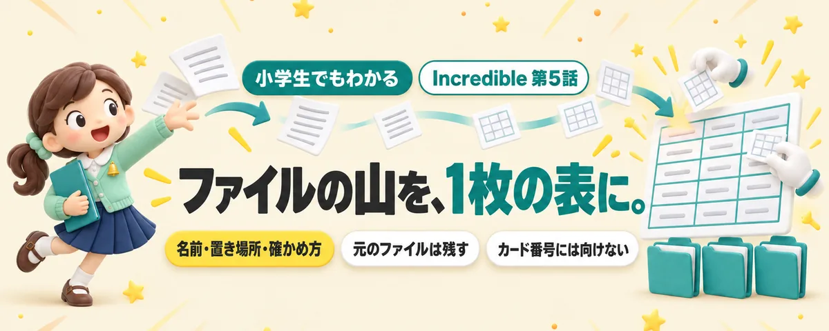 Incredible 第5話 Incredibleでファイルと表を片づける!請求書や領収書をAIに頼む前の3つのルール