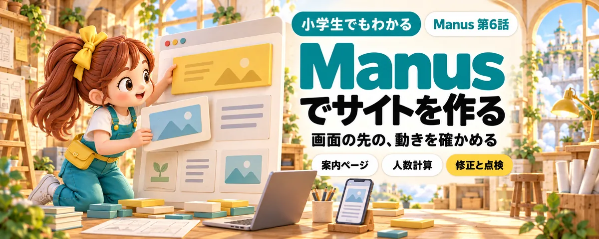 Manus 第6話 Manusでサイトを作る!見た目と動きを確かめるガイド