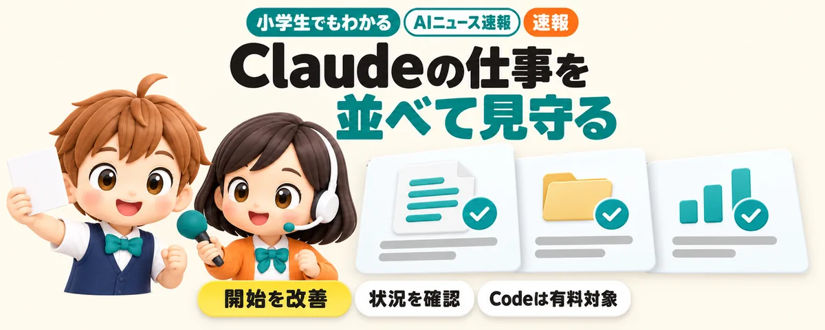 Claudeの作業を並べて見守るのカバー