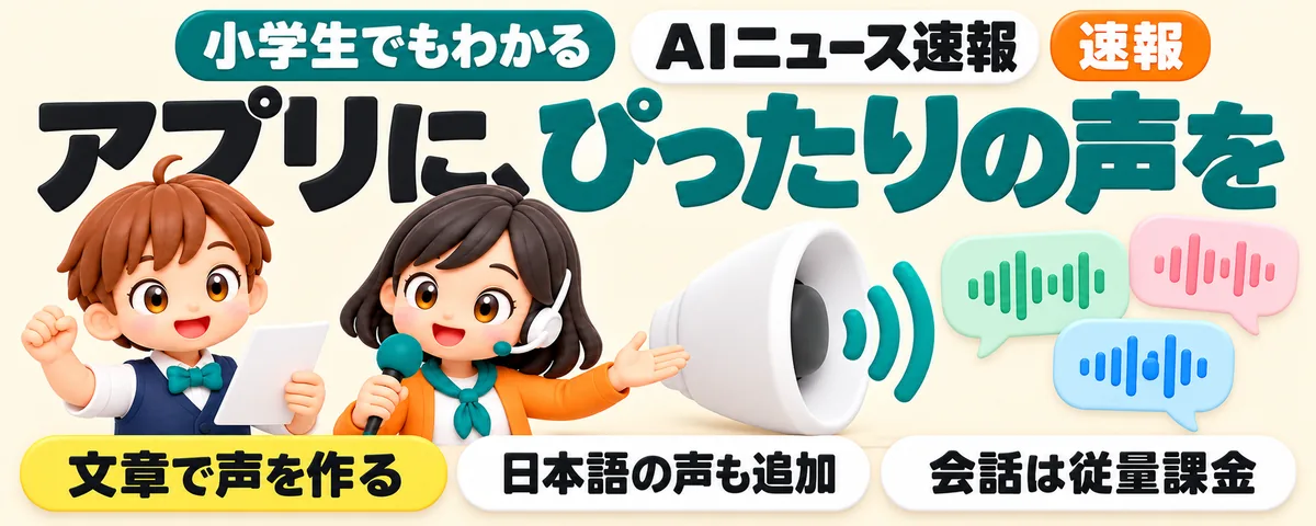 アプリに、ぴったりの声をのカバー