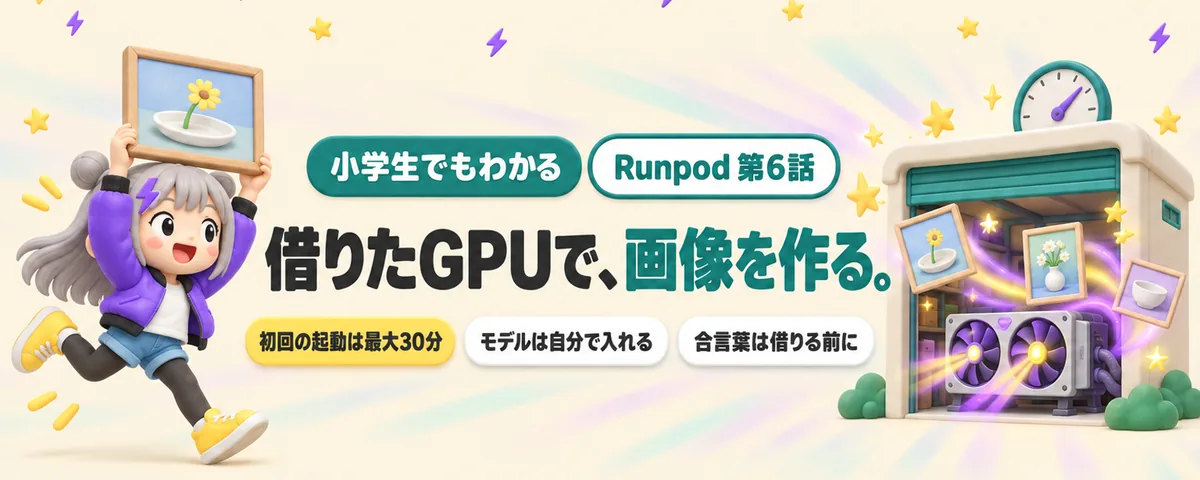 Runpod 第6話 Runpod始め方ガイド!借りたGPUで画像生成AIを動かす手順と、始める前の安全チェック