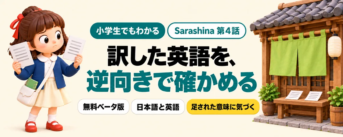 Sarashina 第4話 Sarashinaの翻訳!日本語と英語を訳して、逆向きで確かめる
