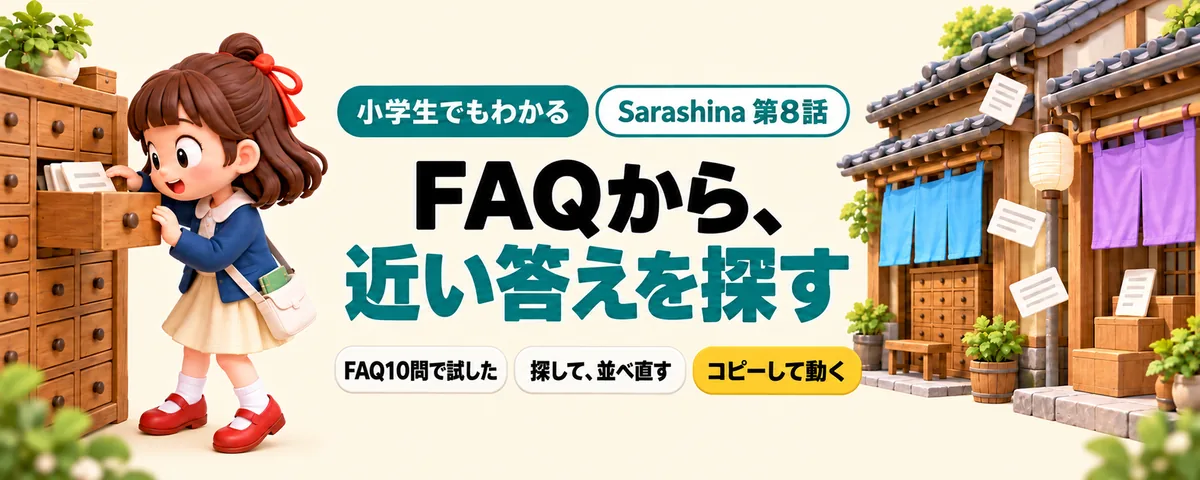 Sarashina 第8話 SarashinaでFAQ検索!embeddingとrerankで近い答えを探す